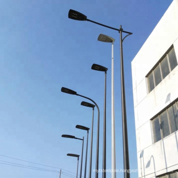 hot sale factory price12m galvanized steel street light pole with base plate